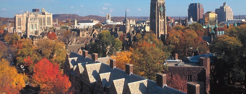 aerial photo of New Haven and the Yale campus