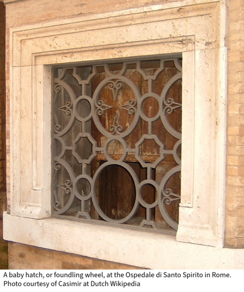 A baby hatch outside the Ospedale di Santo Spirito in Rome