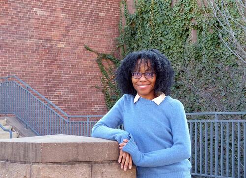 Allison Harris outside the ISPS building