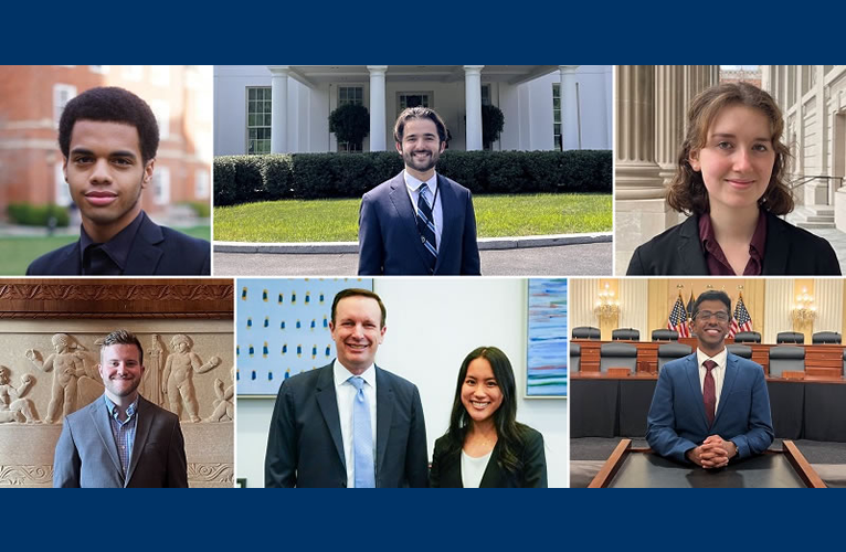  Casey Lewis, Salvador Gómez-Colón, Sadie Bograd, Griffin Richie, U.S. Sen. Chris Murphy, D-Conn., Caroline Chen, and Pranav Pattatathunaduvil