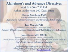 Alzheimer's and Advance Directives Flyer containing event information
